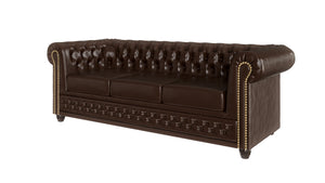 YORK 3 SEATER SOFA BROWN