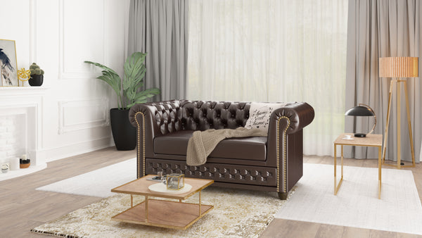 YORK 2 SEATER SOFA BROWN