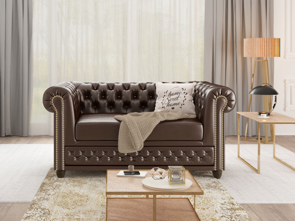 YORK 2 SEATER SOFA BROWN