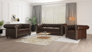 YORK 3+2+1 SEATER SOFA SET BROWN