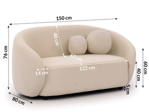 BLOOM 2 SEATER SOFA BEIGE