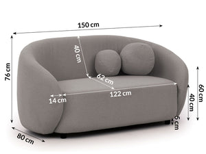 BLOOM 3+2+1 SEATER SOFA SET GREY