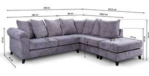 SANDERSON L-SHAPED LEFT HAND FACING CORNER SOFA - GREY