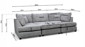 CARNABY U-SHAPED CORNER SOFA - GREY