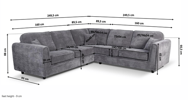 ANGEL CORNER SOFA - GREY