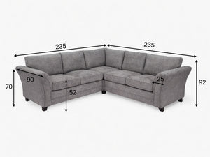 ZINA CORNER SOFA - GREY