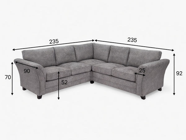 ZINA CORNER SOFA - GREY