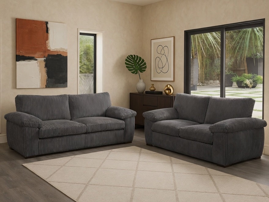 AMALFI 3+2 SEATER SOFA SET GREY