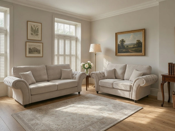 WINDSOR 3+2 SEATER SOFA SET NATURAL