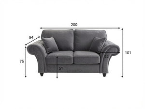 WINDSOR 2 SEATER SOFA - GREY