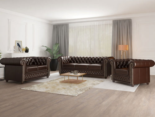 YORK 3+2+1 SEATER SOFA SET BROWN