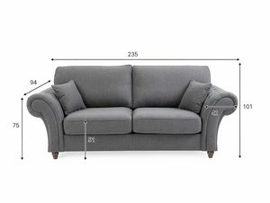 WINDSOR 3+2 SEATER SOFA SET - GREY