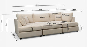CARNABY U-SHAPED CORNER SOFA - BEIGE