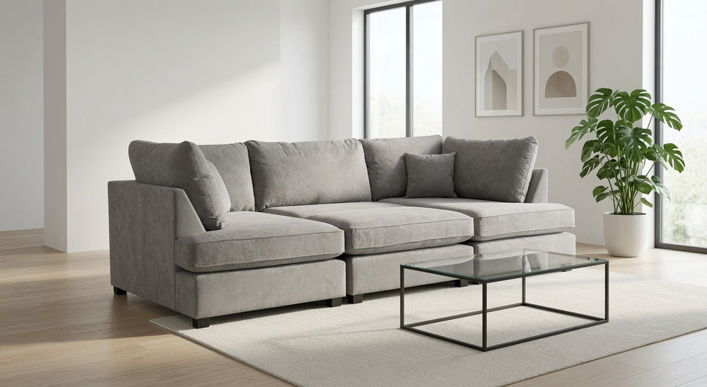 CARNABY U-SHAPED CORNER SOFA - GREY