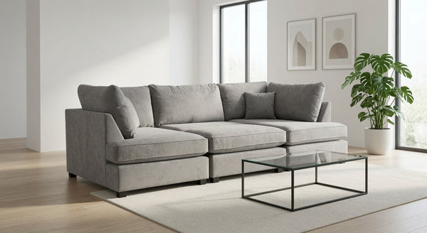 CARNABY U-SHAPED CORNER SOFA - GREY