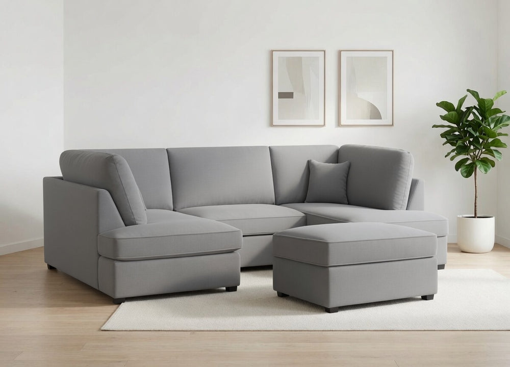 CARNABY U-SHAPED CORNER SOFA - GREY