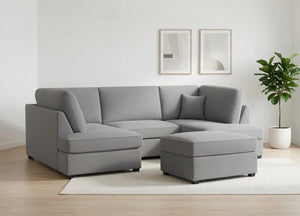 CARNABY U-SHAPED CORNER SOFA - GREY