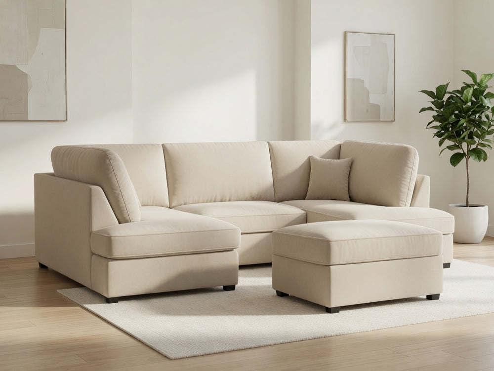 CARNABY U-SHAPED CORNER SOFA - BEIGE