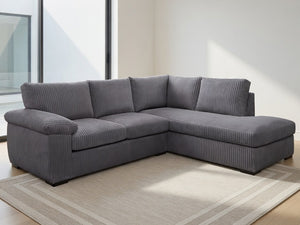 AMALFI L-SHAPED RIGHT HAND FACING GREY CORNER SOFA