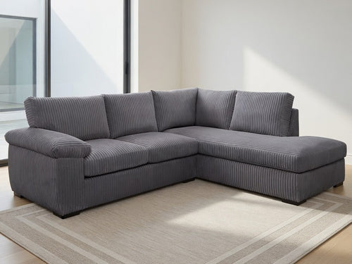 AMALFI L-SHAPED RIGHT HAND FACING GREY CORNER SOFA