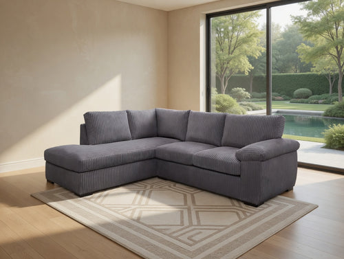 AMALFI L-SHAPED LEFT HAND FACING GREY CORNER SOFA
