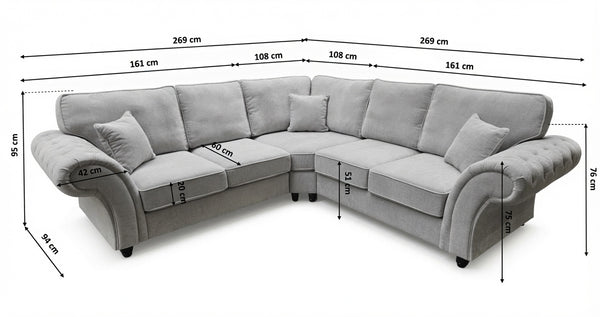 WINDSOR CORNER SOFA - GREY