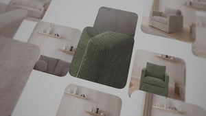 PAPHOS 3 SEATER SOFA - GREEN