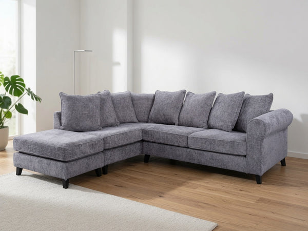 SANDERSON L-SHAPED LEFT HAND FACING CORNER SOFA - GREY