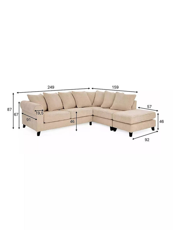 SANDERSON L-SHAPED RIGHT HAND FACING CORNER SOFA - NATURAL