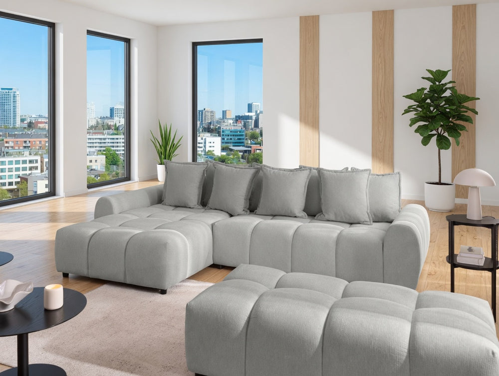ALBANE L-SHAPED LEFT HAND FACING CORNER SOFA GREY