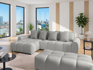 ALBANE L-SHAPED LEFT HAND FACING CORNER SOFA GREY