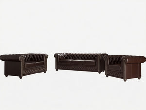 YORK 3+2+1 SEATER SOFA SET BROWN