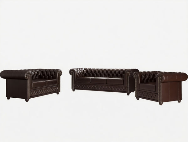 YORK 3+2+1 SEATER SOFA SET BROWN