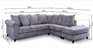 SANDERSON L-SHAPED RIGHT HAND FACING CORNER SOFA - GREY